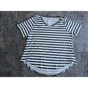 Lulu Roe Womans Blouse 2XL Short Sleeve Shirt Top Striped  NWT